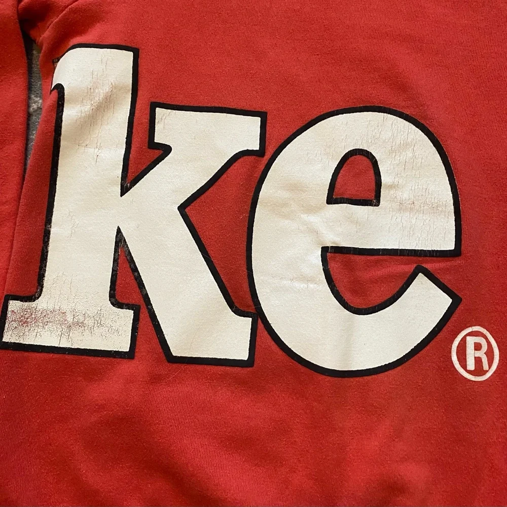 Vintage 80s Coke Wearables Coca Cola Red Crew Neck Sweatshirt Made In USA M - Picture 3 of 6